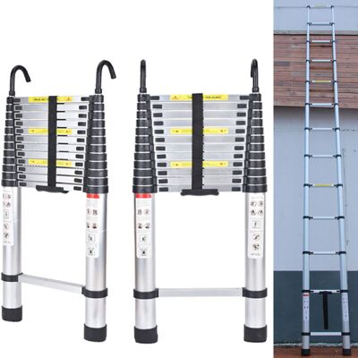 Briefness - 16.5FT Extension Ladder Telescopic Step Ladders Loft Attic Collapsible Detachable Hook Briefness - 16.5FT Extension Ladder Telescopic Step Ladders Loft Attic Collapsible Detachable Hook