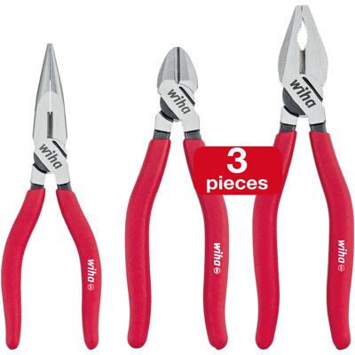Wiha - pliers set Classic (26850), 3 -piece combination pliers/ diagonal cutters/ needle nose pliers, water pump pliers, wire cutter, power pliers, Wiha - pliers set Classic (26850), 3 -piece combination pliers/ diagonal cutters/ needle nose pliers, water pump pliers, wire cutter, power pliers,