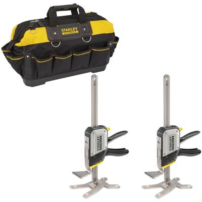 x2 Stanley Tradelift Lift Clamps FatMax Lifting Clamp Tool + 46cm 18In Toolbag x2 Stanley Tradelift Lift Clamps FatMax Lifting Clamp Tool + 46cm 18In Toolbag