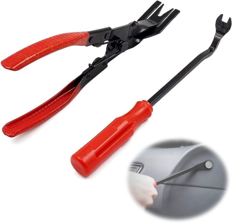 Memkey - 2pcs Clip Remover Pliers, Auto Car Door Clip, Universal Pliers Trim Tools, Car Door Panel and Dashboard Repair Kits
