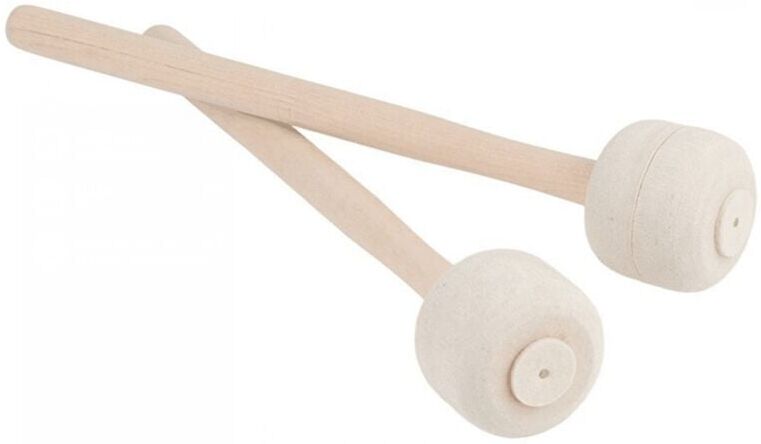 Tlily - 2Pcs Big Snare Drum Hammers Felt Head Wooden Band Practice Playing Marching Sticks