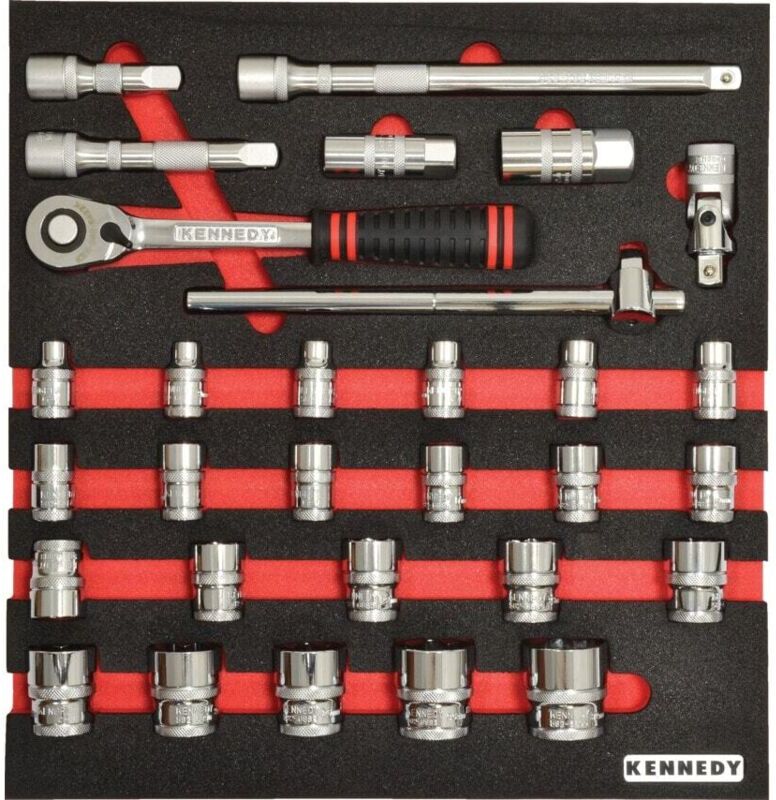 Kennedy - 30 Piece Metric Ken-Grip 1/2in Square Drive Socket Set in Tool Control 2