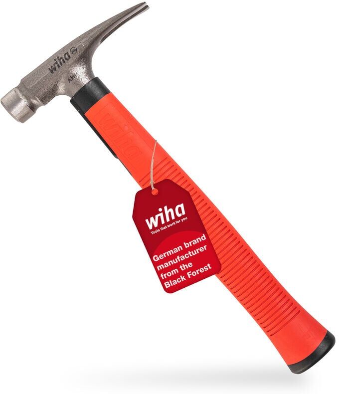 Toolland - Wiha Electrician's hammer 300 g (42071), electrician's tool for electrical work, flat surface on the hammer handle for fitting cables and