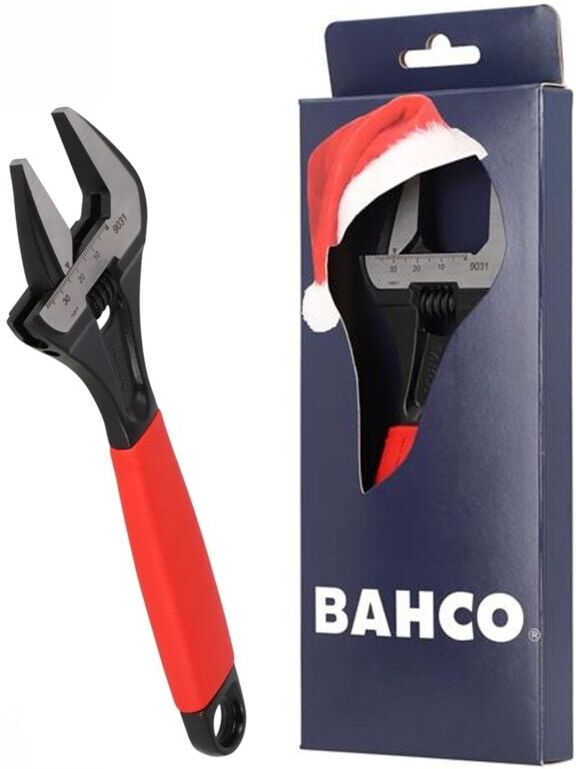 Bahco 9031-XE XMAS Red 9031 ERGO Extra Wide 8 Inch Jaw Adjustable Wrench 218mm