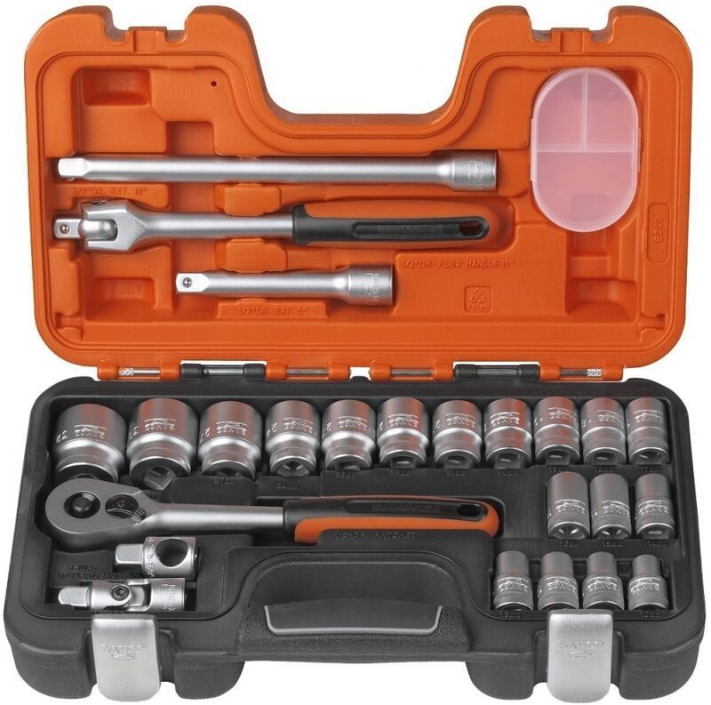 Bahco - S240 Socket Set Square Drive 24 Piece 1/2 Drive 24pc BAHS240 XMS24SS12