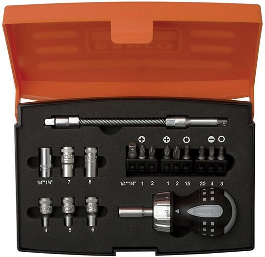 Bahco - 808050S-18 Stubby Ratchet Flexible Screwdriver Set 18 Piece BAH808050S18