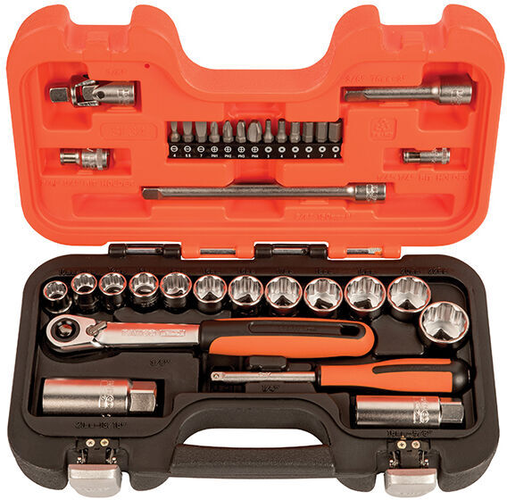 Bahco - Metric 3/8''D Socket Accessory Bit Set 34 Piece Boxed SL34