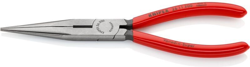 Knipex - 26 11 200 sb Long Snipe Nose Side Cutting Pliers pvc Grips 200mm (8in) KPX2611200