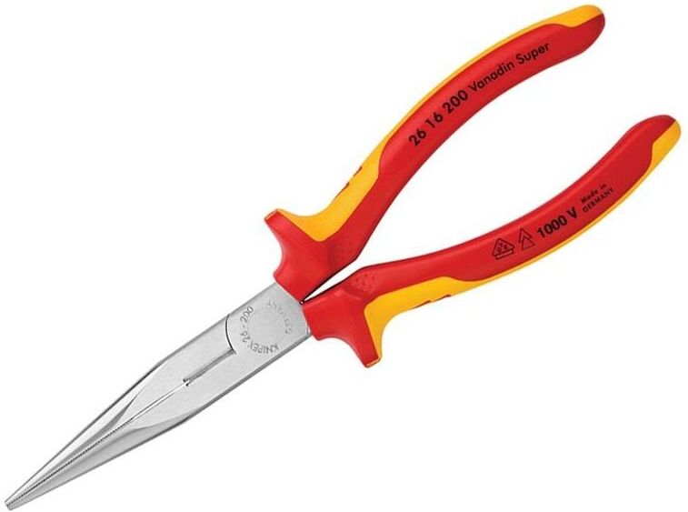 Knipex - 26 16 200 sb vde Long Snipe Nose Side Cutting Pliers 200mm KPX2616200