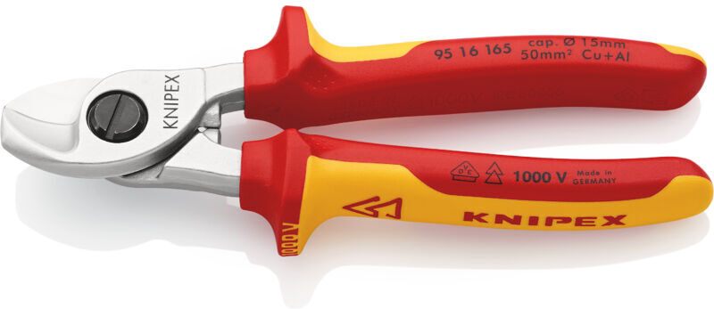 Knipex - 95 16 165 sb vde Cable Shears 165mm KPX9516165