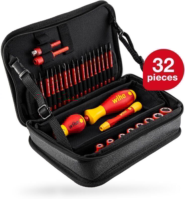 Wiha - electrician's tools set slimVario® electric (43465) 32 pcs. i bits + nut driver inserts + screwdriver handles i mixed in tool bag