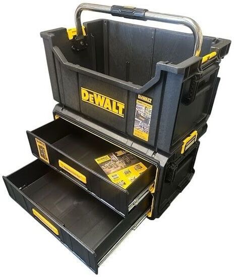 Dewalt Toughsystem 2.0 DS280 Tote Tool Box + 2 Deep Drawer Toolbox Organiser