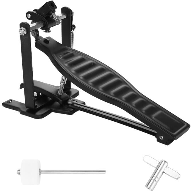 Tlily - Drums Pedal Black Aluminum Alloy Children Rack Set with Drum Beater Stick & Key