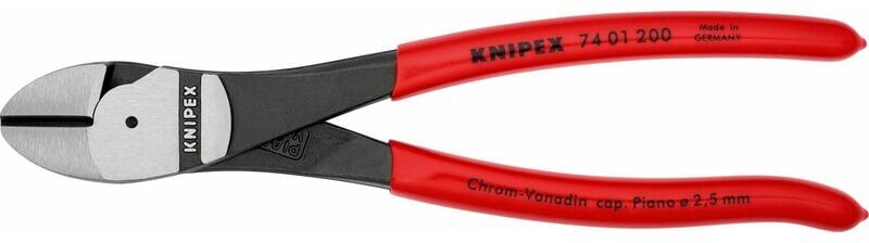Knipex - High Leverage Diagonal Cutters Side Cut Pliers pvc Grip 200mm KPX7401200