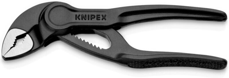 KNIPEX 87 00 100 Cobra® XS Water Pump Pliers embossed, rough surface grey atramentized 100 mm
