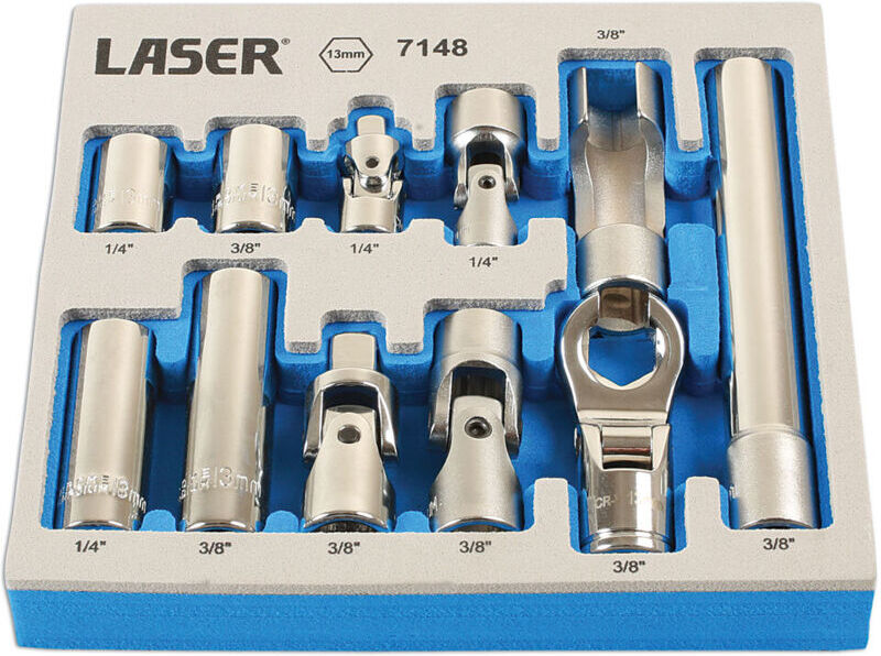 Tools 13mm Master Socket Set 11pc In a Range Of 13mm Profiles 7148 - Laser