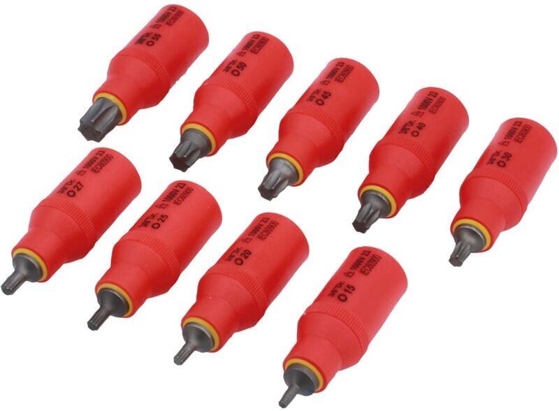 Laser - Tools Insulated Torx Star Bit Socket Set 3/8''D 9pc 1000v ac 1500v dc 8545