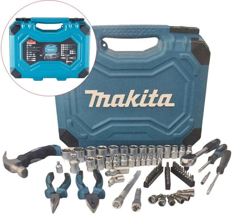 75 Piece Maintenance Kit Hand Tool Ratchet Socket Set Wrench Plier Hammer - Makita