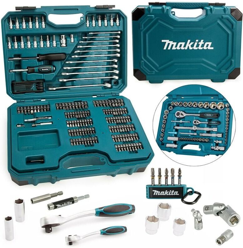 227 Piece General Maintenance Kit Spanner Screwdriver Socket Set Mechanic - Makita