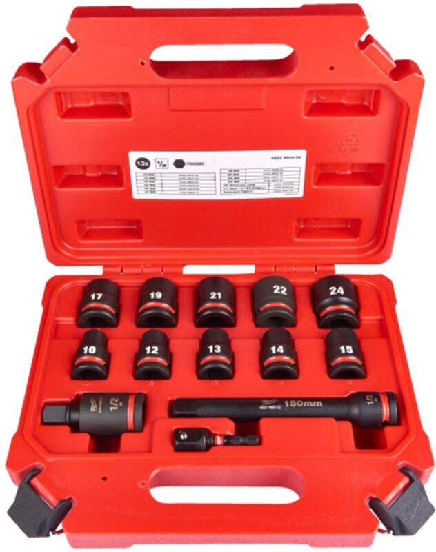 Milwaukee 4932480456 ShockWave 1/2 Impact Socket Set 13pcs.