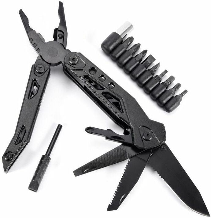 DEWDAT Multifunction Pliers 9 In 1 Multitool Swiss Army Knife Stainless Steel Folding Knife Camping Multitools For Outdoor Survival, Hiking, Repairing