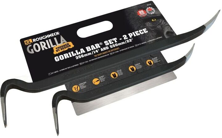 Roughneck - ROU64402 Wrecking Pry Gorilla Bar Set 35cm 55cm Crow Bars 14 22 Inch