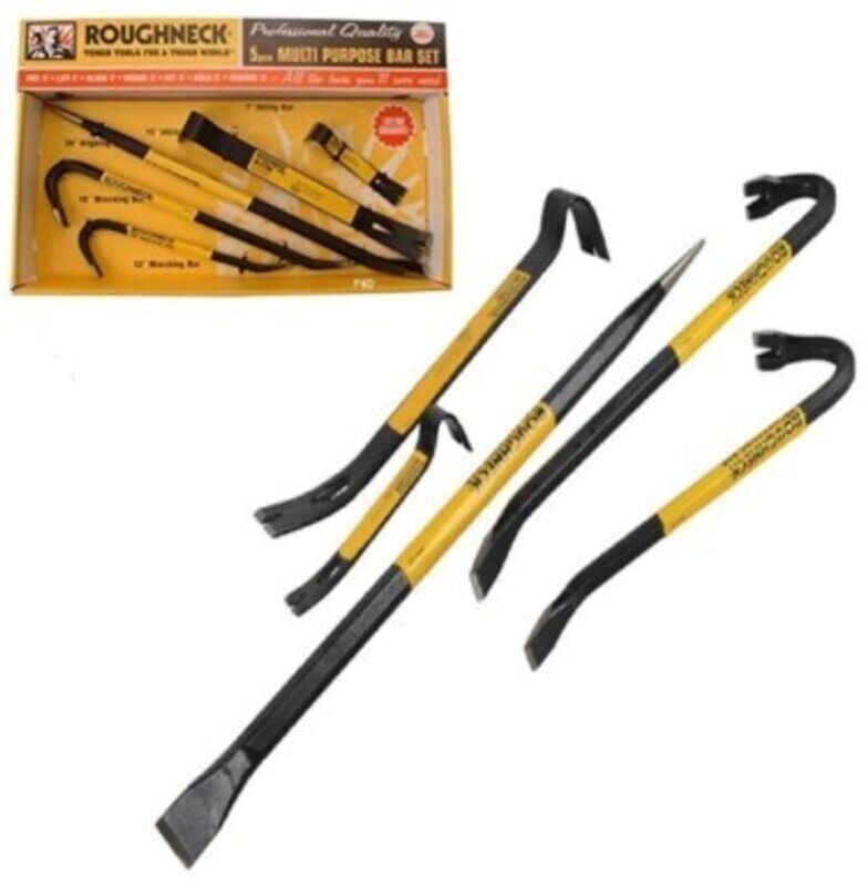 Roughneck - Gorilla Wrecking Bar 5pc Pry Utility Bar Crowbar Set Kit ROU64965