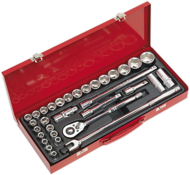 Sealey - Premier Metric/Imperial Socket Set 1/2''Sq Drive 32pc AK693