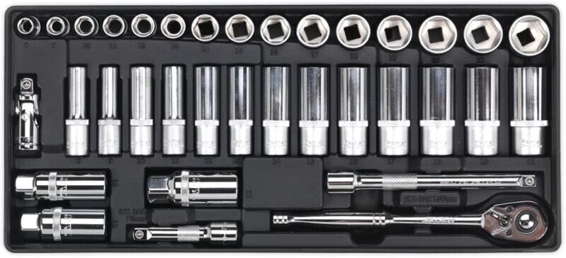 Sealey - TBT20 Premier Socket Set with Tool Tray 3/8''Sq Drive 35pc