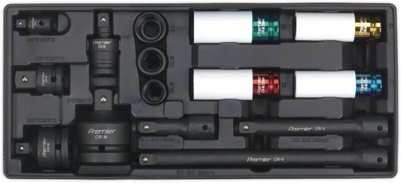 Premier Impact Socket & Adaptor Set with Tool Tray 15pc TBT25 - Sealey