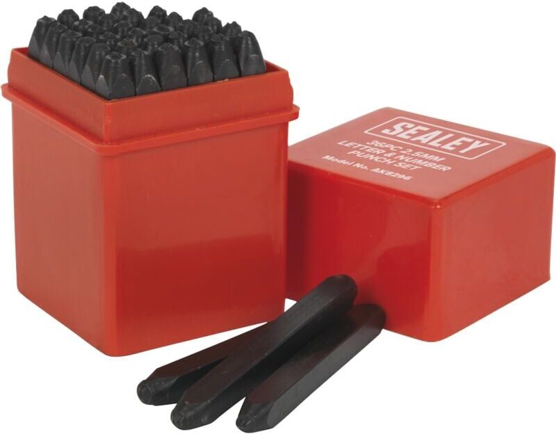 AK8296 Letter & Number Punch Set 2.5mm 36pc - Sealey