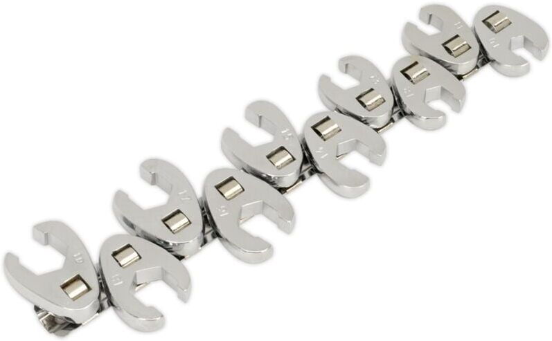 Sealey - S0845 Siegen Flare Nut Crow's Foot Wrench Set 3/8'Sq Drive 10pc