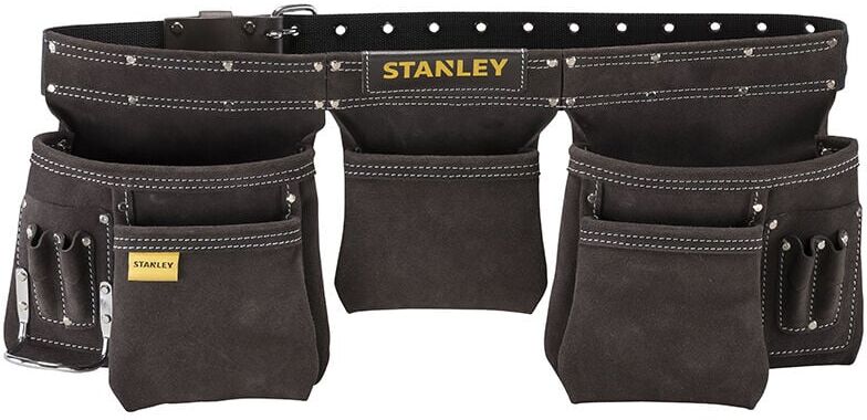 Stanley - STA180113 Leather Tool Belt 5 Pouch Apron Double Stitched STST1-80113