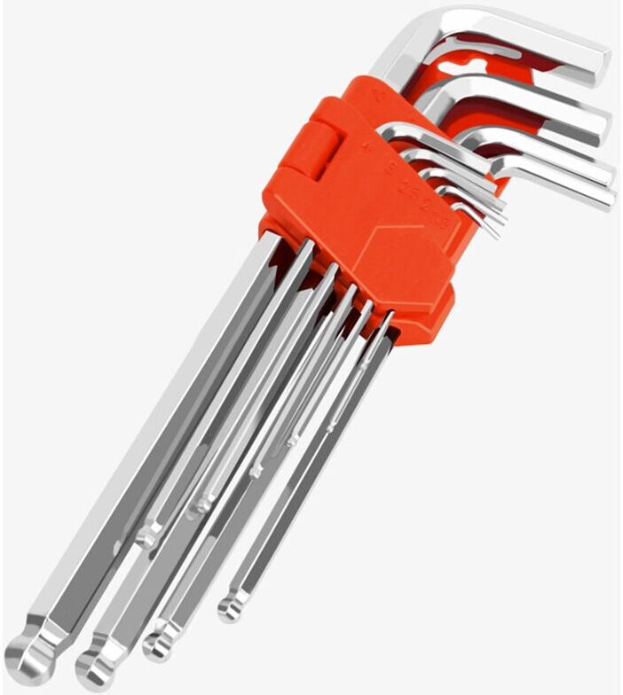 MEMKEY Torx Wrench, 9pcs Hex Key Set, Allen Wrench, Long Handle, Tamper Resistant, Star Torque Repair Tool with Storage Holder (T10-T50)