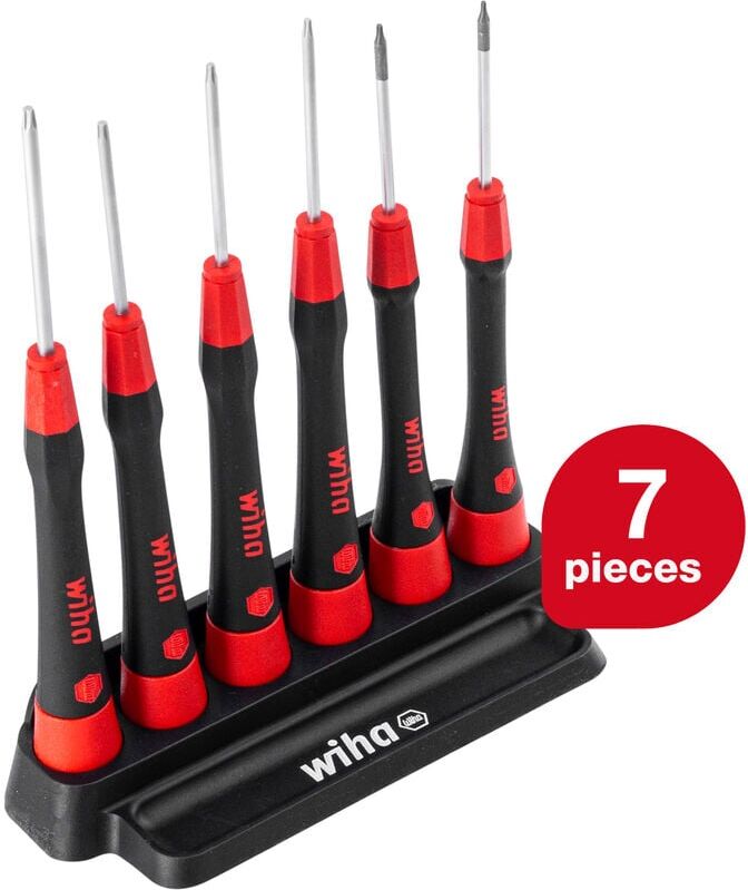 Fine screwdriver set PicoFinish® (42997) 7 pcs. Torx i precision screwdriver with holder i watchmaker's tool, mini model making set - Wiha
