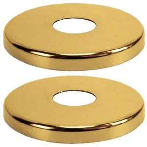 PEPTE 2 x 21mm G1/2 Gold Tap Shower Pipe Cover High Collar Steel