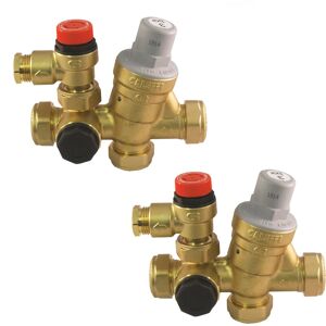2 x Caleffi 22mm Inlet Control Multibloc Valve Group 533002CST / F0001021 (Twin Pack)