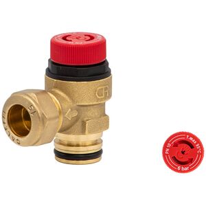 Caleffi - 6 Bar Pressure Relief Valve with Circlip Connection