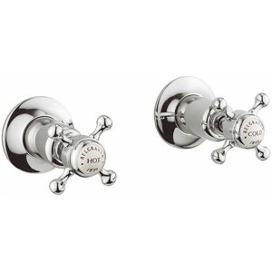 Crosswater - Belgravia Wall Mounted Crosshead Stop Taps - Chrome - BL350WC - Chrome