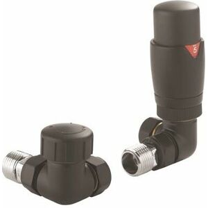 Crosswater - Corner trv Radiator Valve Pair - Matt Black - RADVTRVC1B - Matt Black