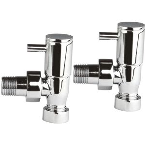 Hudson Reed - Minimalist Angled Radiator Valves Pair 56mm High- Chrome