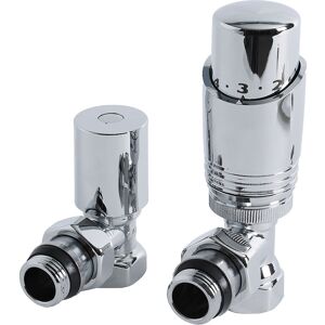 Milano - 1/2 Female Thread Valve and trv Thermostatic Radiator Valve - Chrome