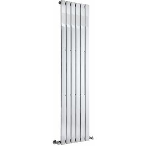 Milano - Alpha - Modern Chrome Vertical Column Single Flat Panel Radiator - 1800mm x 450mm
