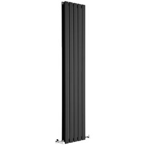 Milano - Alpha - Modern Black Vertical Column Double Flat Panel Radiator - 1600mm x 350mm