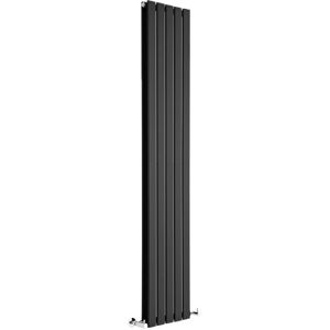 Milano - Alpha - Modern Black Vertical Column Double Flat Panel Radiator - 1780mm x 350mm