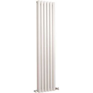 Milano - Aruba - Modern 1500mm x 354mm Vertical Double Oval Panel Radiator - White