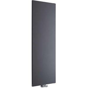 Milano - Riso - Modern Anthracite Vertical Column Single Flat Panel Radiator - 1800mm x 600mm