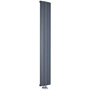 Milano - Skye - Modern Anthracite Vertical Column Single Panel Aluminium Radiator - 1800mm x 280mm