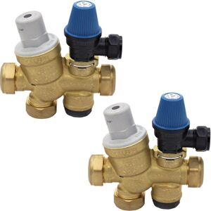 2 x Caleffi 3/6 bar 533112 cst combined prv and cold fill monobloc manifold assembly F0001223 (Twin Pack)