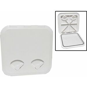SEAFLO 370MM X 375MM White Square Plastic Marine Boat Deck Inspection Hatch - Double Lock Opening
